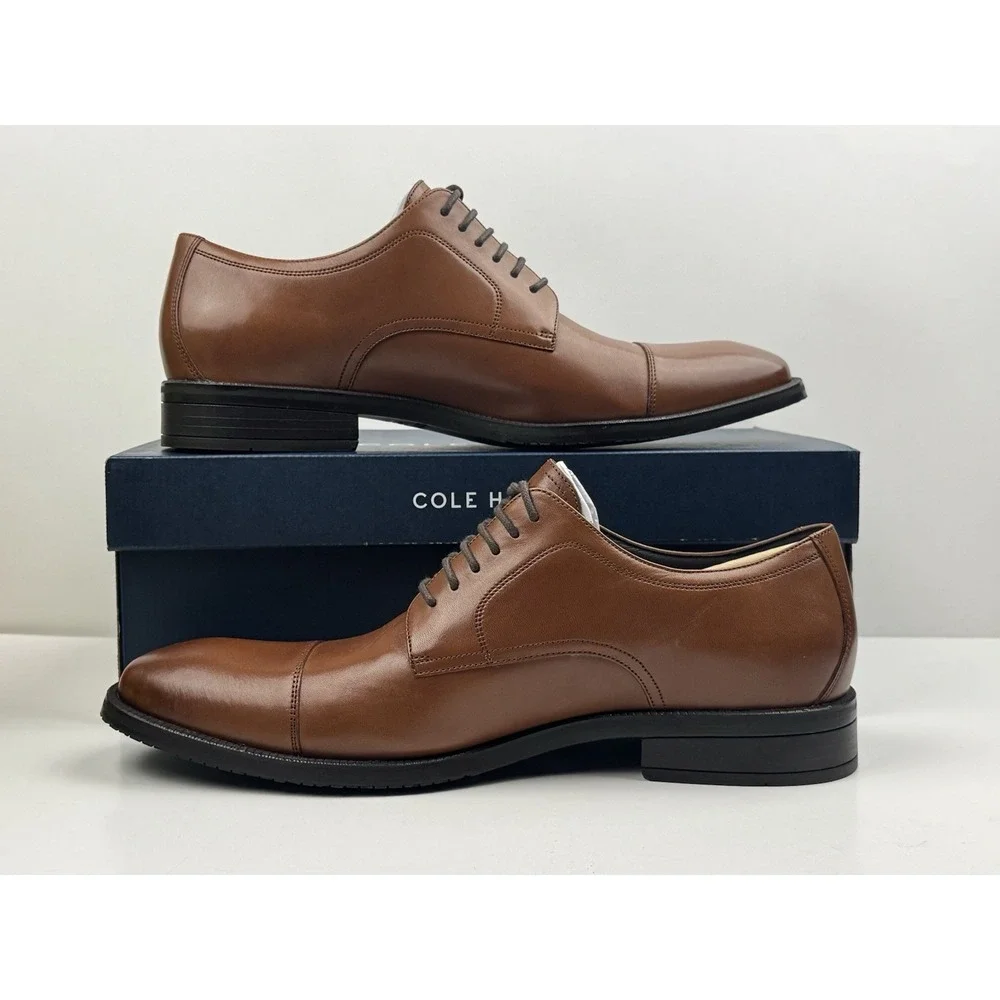 Cole Haan Modern Essentials Cap Toe Oxford Men's Size 8.5 British Tan C34138
